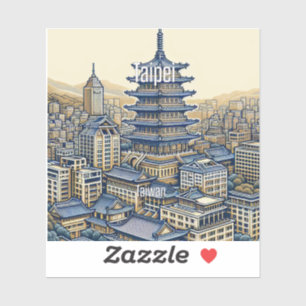 Taipei Taiwan 3 Inch Vinyl Sticker