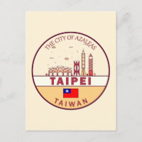 Taipei Taiwan City Skyline Emblem
