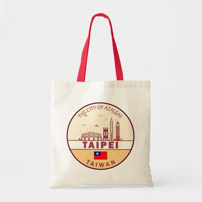 Taipei Taiwan City Skyline Emblem Tragetasche (Vorne)