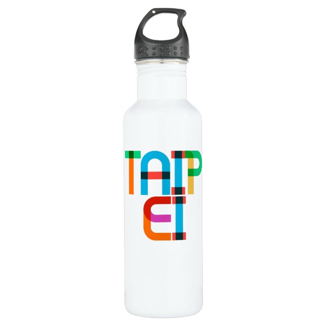 Taipei Taiwan Pop Art Letters Edelstahlflasche (Vorderseite)