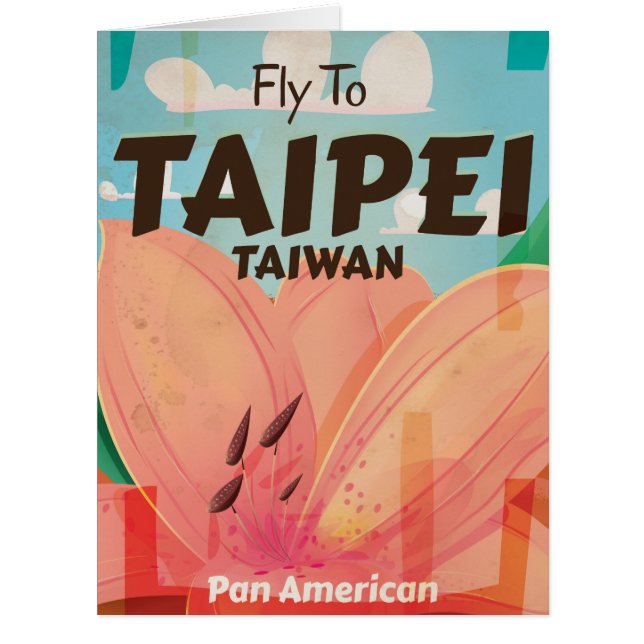 Taipei, Taiwan Vintage Travel Poster (Vorderseite)