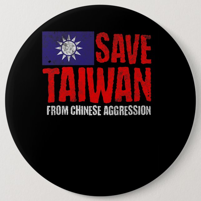 Taiwan Anti War Pro Peace Taiwan Flag gerettet Button (Vorderseite)