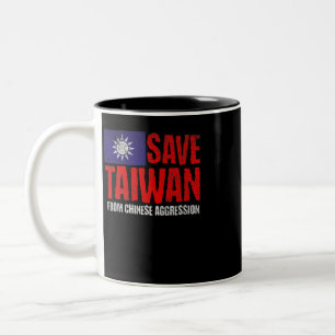 Taiwan Anti War Pro Peace Taiwan Flag gerettet Zweifarbige Tasse