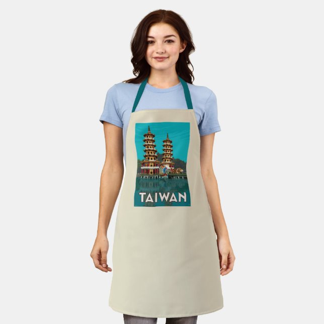 Taiwan | Dragon und Tiger Pagodas Schürze (Getragen)