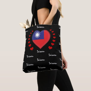 Taiwan Flag & Heart, taiwanesische Flag Mode /spor Tasche