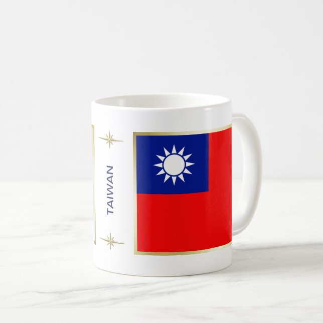 Taiwan Flag + Karte Tasse (VorderseiteRechts)