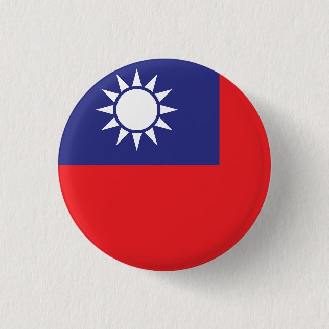 Taiwan-Flagge Button (Vorderseite)