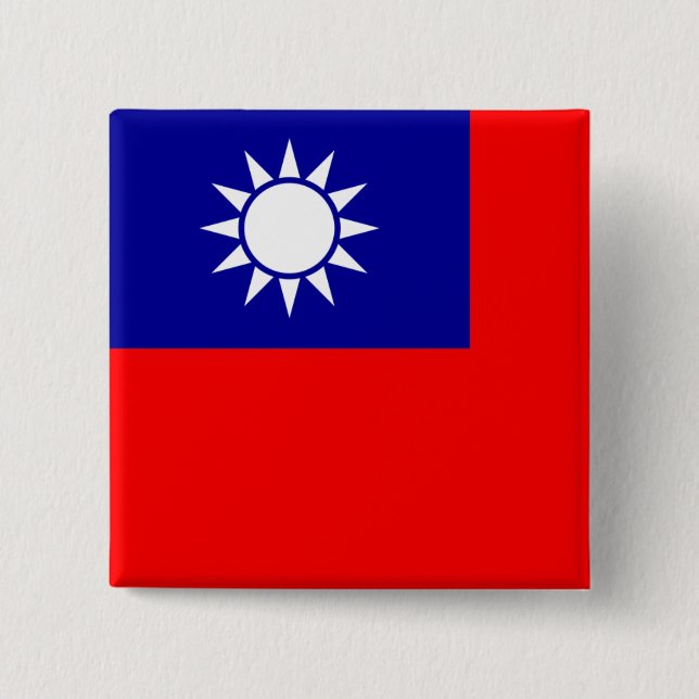 taiwan Flagge Button (Vorderseite)