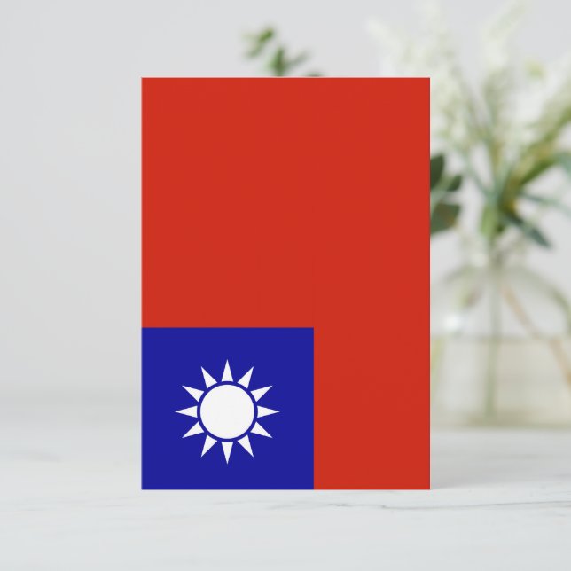 Taiwan-Flagge Dankeskarte (Stehend Vorderseite)