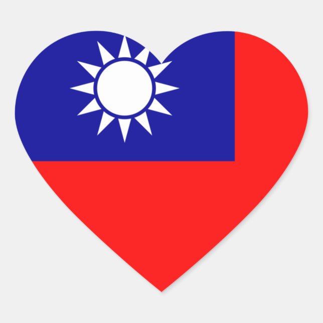 taiwan Flagge Herz-Aufkleber (Vorderseite)