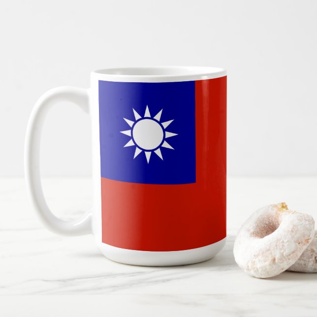 Taiwan-Flagge Kaffeetasse (Mit Donut)