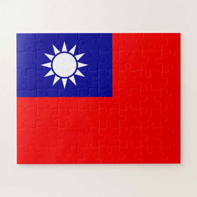Taiwan-Flagge: Republik China, Chinesisch-Taipeh (Horizontal)