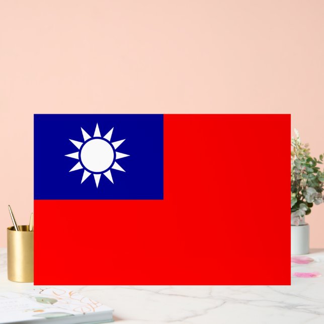 Taiwan-Flagge: Republik China, Chinesisch-Taipeh Acrylschild (Hochzeit)