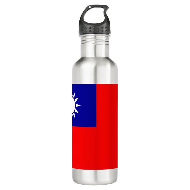 Taiwan-Flagge: Republik China, Chinesisch-Taipeh Edelstahlflasche (Vorderseite)