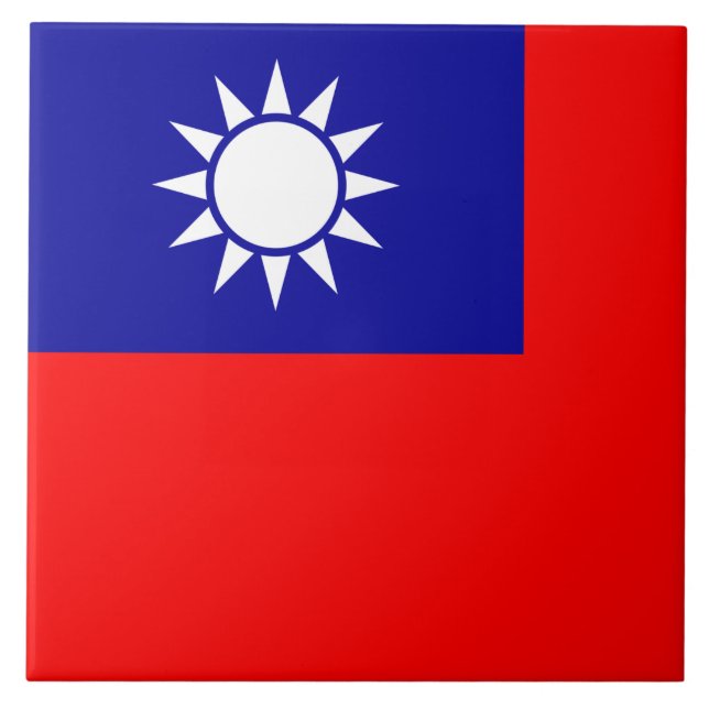 Taiwan-Flagge: Republik China, Chinesisch-Taipeh Fliese (Vorderseite)