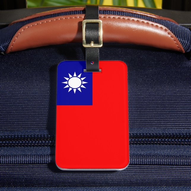 Taiwan-Flagge: Republik China, Chinesisch-Taipeh Gepäckanhänger (Vorderseite Insitu 2)