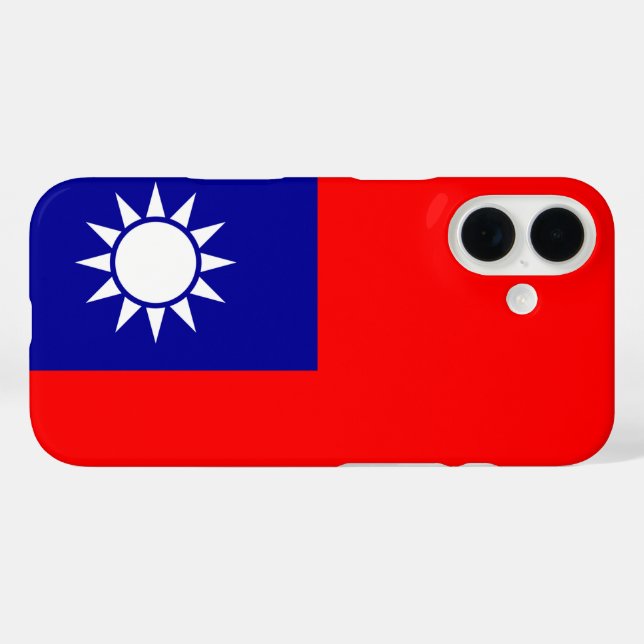 Taiwan-Flagge: Republik China, Chinesisch-Taipeh iPhone 16 Hülle (Rückseite (Horizontal))