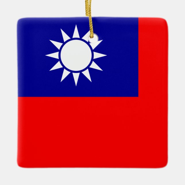 Taiwan-Flagge: Republik China, Chinesisch-Taipeh Keramikornament (Vorderseite)