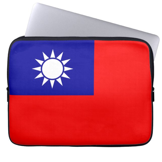Taiwan-Flagge: Republik China, Chinesisch-Taipeh Laptopschutzhülle (Vorderseite)