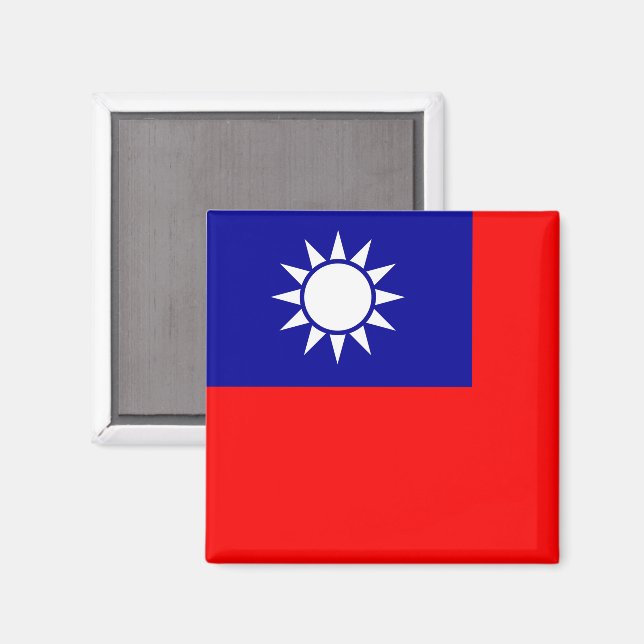 Taiwan-Flagge: Republik China, Chinesisch-Taipeh Magnet (Vorderseite/Rückseite)