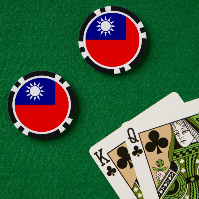 Taiwan-Flagge: Republik China, Chinesisch-Taipeh Pokerchips (Pokertisch (doppelt))