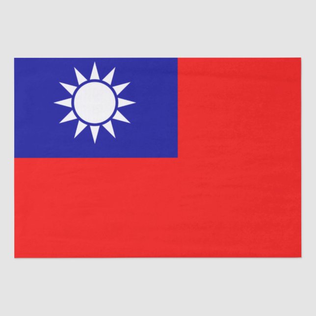 Taiwan-Flagge: Republik China, Chinesisch-Taipeh Seidenpapier (Vorderseite)