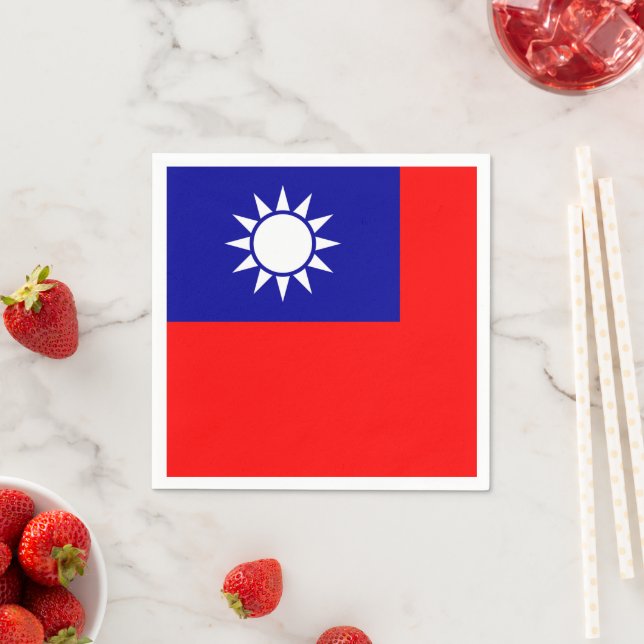 Taiwan-Flagge: Republik China, Chinesisch-Taipeh Serviette (Beispiel)