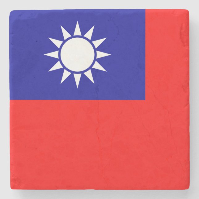 Taiwan-Flagge: Republik China, Chinesisch-Taipeh Steinuntersetzer (Vorderseite)