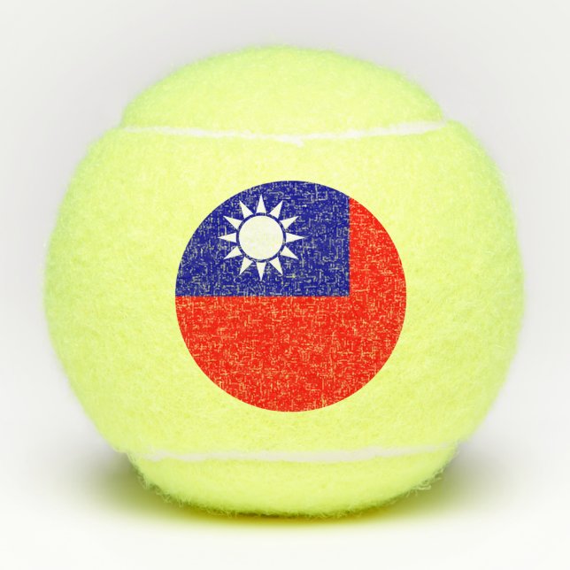 Taiwan-Flagge: Republik China, Chinesisch-Taipeh Tennisbälle (Vorderseite)