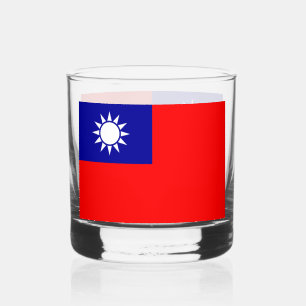 Taiwan-Flagge: Republik China, Chinesisch-Taipeh Whiskyglas