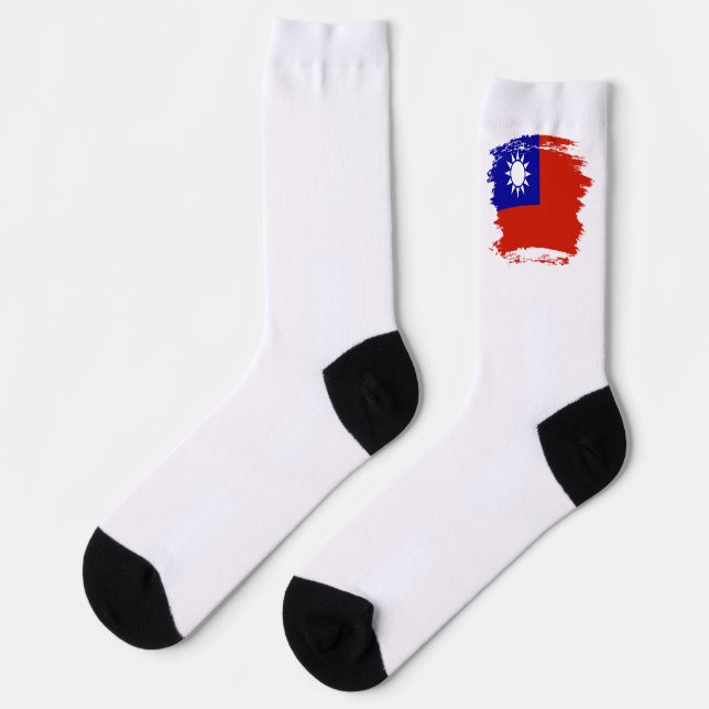 Taiwan-Flagge Socken (Linkes Detail)