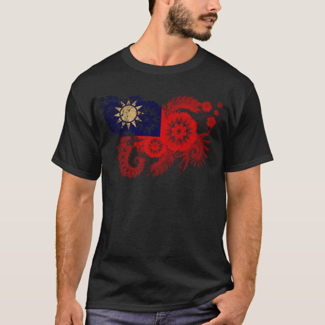 Taiwan-Flagge T-Shirt (Vorderseite)