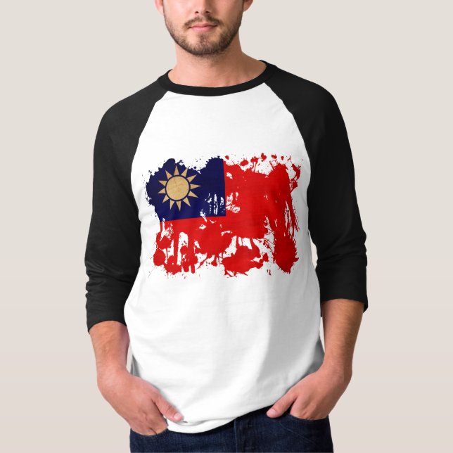 Taiwan-Flagge T-Shirt (Vorderseite)