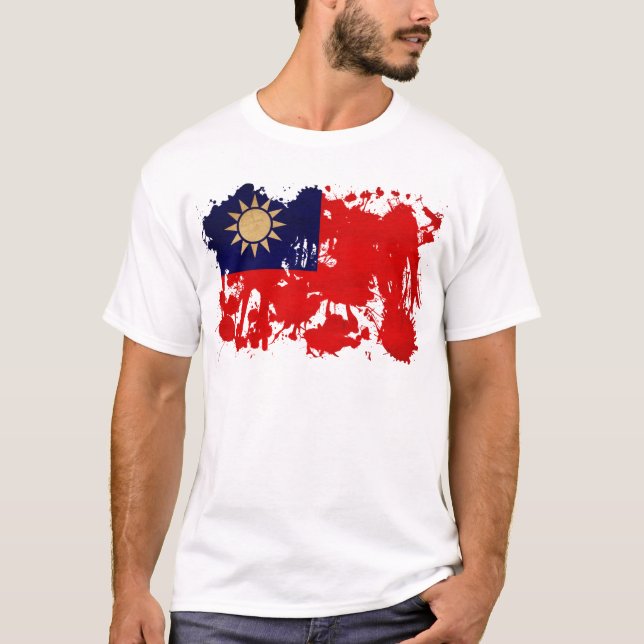 Taiwan-Flagge T-Shirt (Vorderseite)