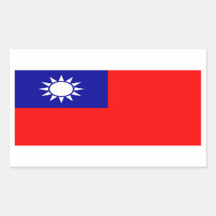 TAIWAN* Flaggen-Aufkleber Rechteckiger Aufkleber
