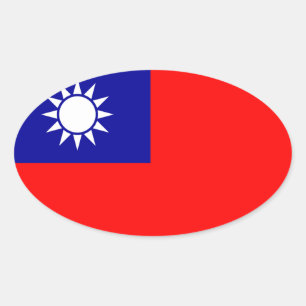 Taiwan* Flaggen-Oval-Aufkleber Ovaler Aufkleber