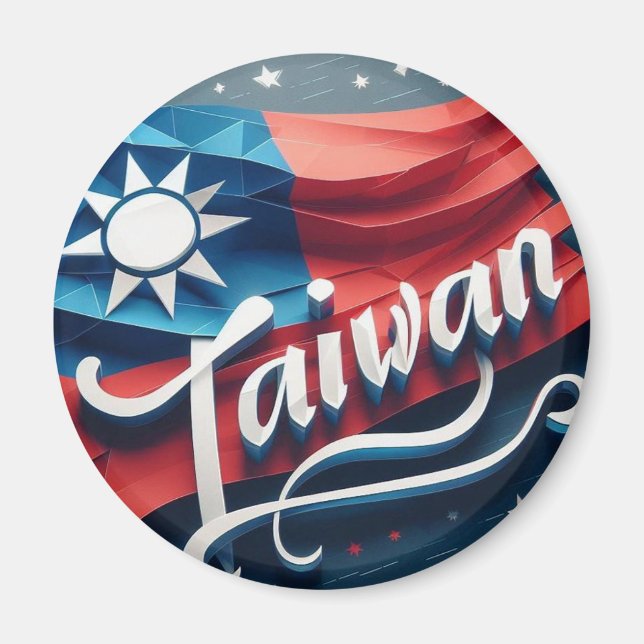 Taiwan-Flaggenmagnet Magnet (Vorne)