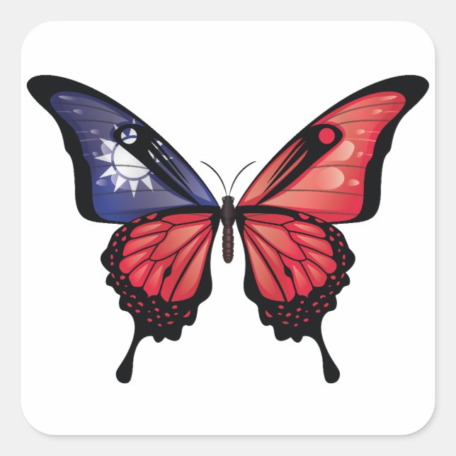 Taiwan Frack Butterfly Flag Aufkleber (Vorderseite)