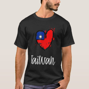 Taiwan Herzwellenflagge Cooles Asien Chinesisch Ta T-Shirt