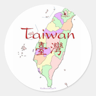 Taiwan-Karte Runder Aufkleber