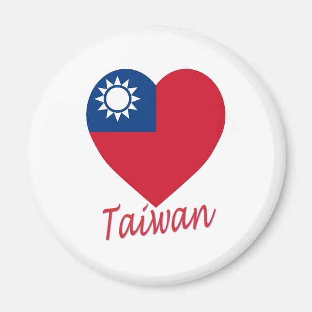 Taiwan (Republik China) Flaggenherz Magnet (Vorne)