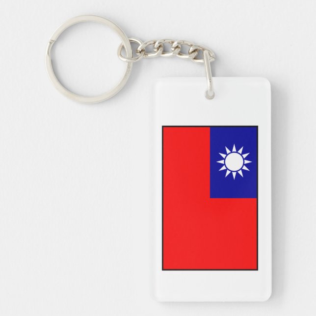 Taiwan-/Republik- Chinaflagge Schlüsselanhänger (Vorderseite)