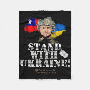 Taiwan steht mit der Ukraine und der Flagge von Ze Fleecedecke