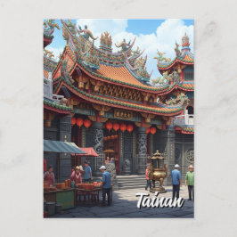 Taiwan Tainan Temple Travel Postkarte