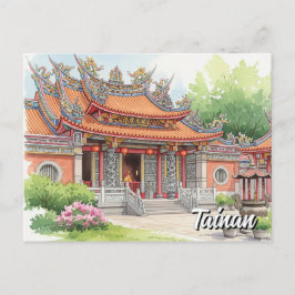 Taiwan Tainan Temple Travel Postkarte