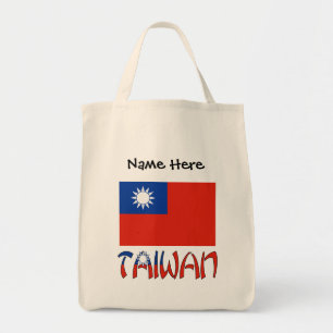 Taiwan Taiwanesisch Flagge Schwarz Personalisierun Tragetasche