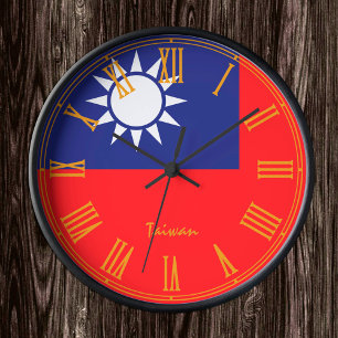 Taiwan Uhr, Modernes Hausdesign, taiwanesische Fla Runde Wanduhr