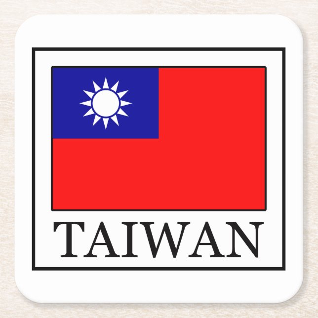 Taiwan-Untersetzer Rechteckiger Pappuntersetzer (Vorderseite)