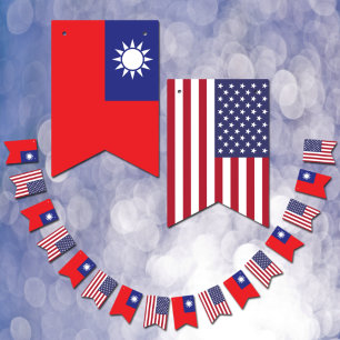 taiwanesische amerikanische Flaggen, Party Taiwan/ Wimpelkette