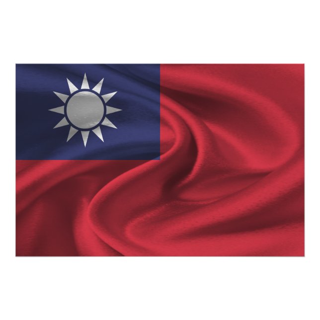 taiwanesische Flagge Fotodruck (Vorne)